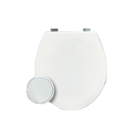 Mdf Toilet Seat - White + Chrome Hinges