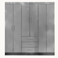 Wardrobe 6 Door Brazillian-Conttento Black & Grey